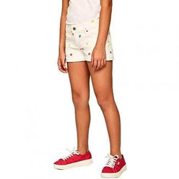 Pepe Jeans- Short PG800680 Foxtail KISS-800 White-PANTALÓN Corto para NIÑA