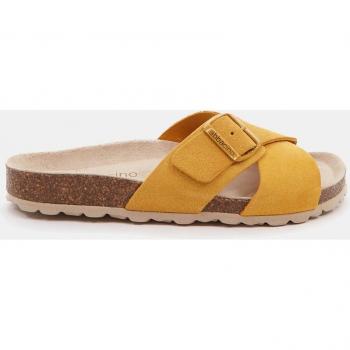 Abbacino Mujer Sandalias planas modelo 40086 Amarillo cruzadas con hebilla