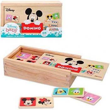 WOOMAX - Domino madera infantil, Juego de mesa para niños 2 3 4 años, de memoria, educativos, estimulación cognitiva Domino Mickey