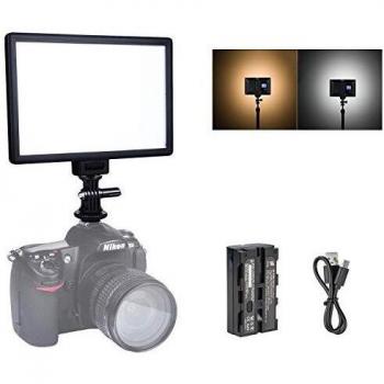 VILTROX L116T 5600K/3300K Bi-color LED Light Panel Dimmable Video Light Kit for DSLR Camera with NP-F550 Rechargerable Li-ion Battery