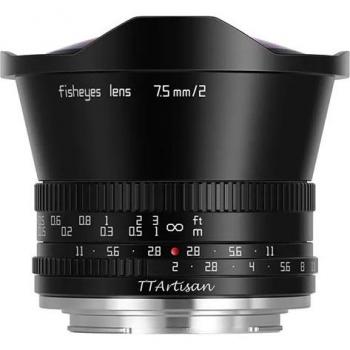 TTArtisan 7.5mm f/2 Fisheye Lens for Nikon Z Mount, APS-C format, Black color