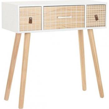Consola DKD Home Decor Natural Blanco Madera de Paulonia (80 x 32 x 80 cm)