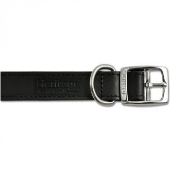 Collar de Perro de Cuero Negro Cosido 40CM