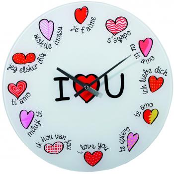 Out of the blue 79/3094 vidrio-reloj de pared, I Love You para 1 Mignon