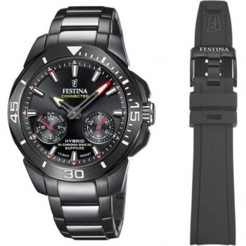 Festina Chrono Bike 2022 Connected Special Edition F20648/1 Reloj Analógico para Hombre con Caja de Acero Inoxidable 316L Negro