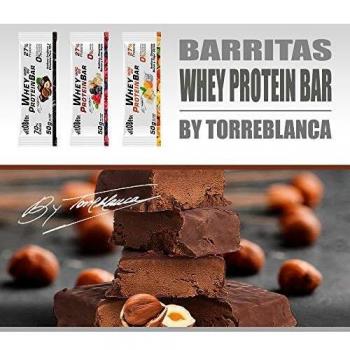 Barritas Proteínas Energéticas Whey Protein BAR By Torreblanca - 20 Barritas de 50g - Sin Azúcar añadida - Ingredientes 100% Naturales - Suplementos Alimentación - Vitobest