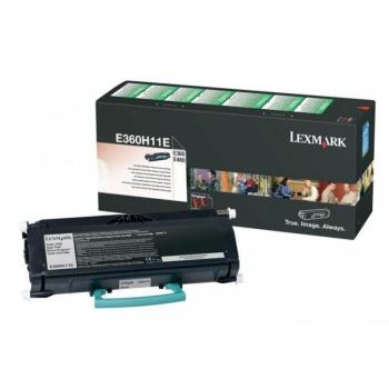 Cartucho de tóner original Lexmark E360H11E en color negro, compatible con impresoras Lexmark.