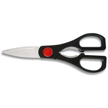 Tijeras de Cocina Albainox 22 cm con Mango de Polioximetileno y Hoja de Acero Inoxidable, Color Negro, en Blister (Modelo 15021)