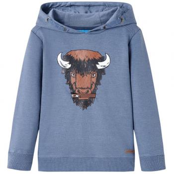 Sudadera infantil con capucha azul melange 116