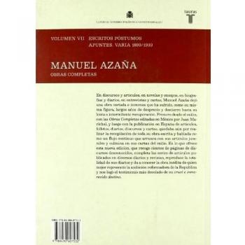 O.C. Manuel Azaña Tomo 7 1899 / 1939
