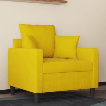 Sillón de terciopelo amarillo 60 cm Vidaxl