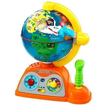 VTech - Globo multiaventuras, infantil interactivo que enseña geografía, continentes, océanos y monumentos, idiomas, animales y música
