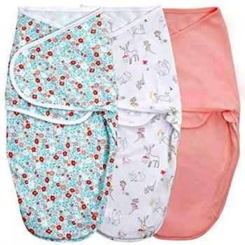 aden + anais Essentials Easy Swaddle Wrap 3-Pack, Adventure Bloom (0-3 Months)