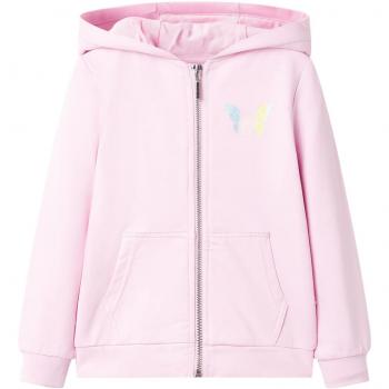 Sudadera infantil con capucha rosa claro 116