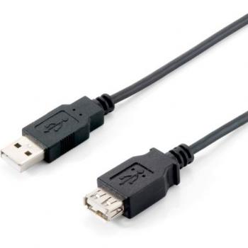 Equip 128850 - Cable Alargador USB 2.0, Tipo A Macho a Hembra, 1.8 Metros, Color Negro