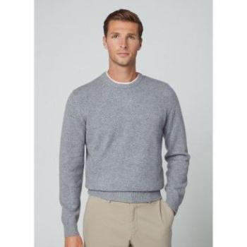 Jersey de lana de cuello redondo gris Hackett para hombre
