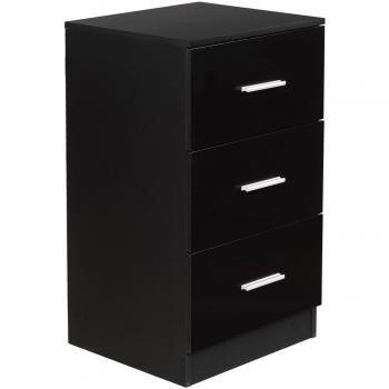 Costway Archivador de Oficina Negro con 3 Cajones Duraderos para Hojas, Documentos y Carpetas - Dimensiones: 37,1 x 34,2 x 66,5 cm