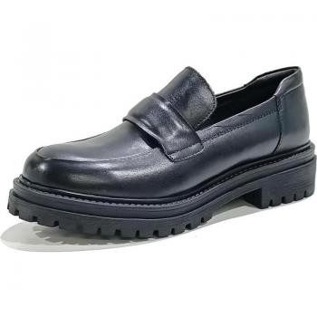 Geox D36Hra 00043 C9999 Mocasín Plano de Piel para Mujer en Color Negro