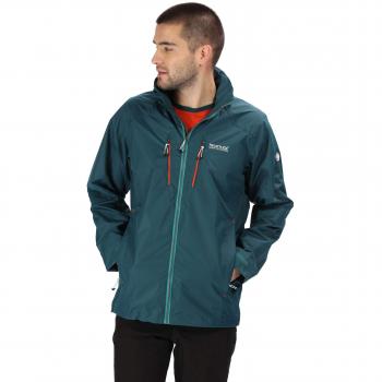 Regatta Calderdale III Waterproof & Breathable Mesh Lined Outdoor Shell Jacket Chaqueta Impermeable, Hombre, Deep Teal, Large