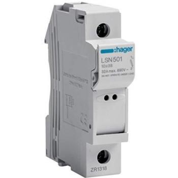 Portafusible seccionador 1P 32A 10x38mm Hager LSN501