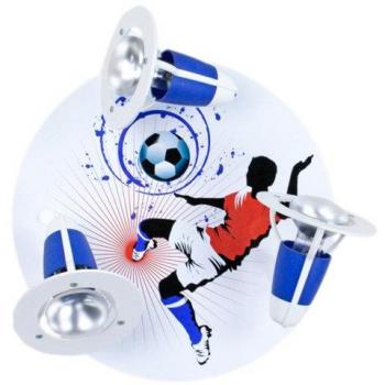 Elobra - Lámpara de techo, diseño de futbolista, color blanco y azul