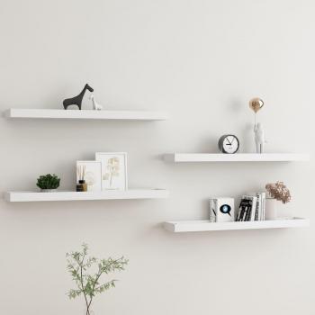 Estantes de pared Loggia 4 piezas Blanco MDF 80x15x4 cm