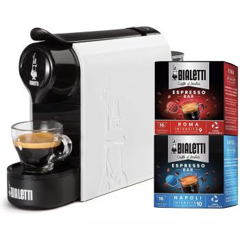 Máquina de Café Espresso Automática Bialetti Gioia 0,5 L Blanca + 32 Cápsulas de Aluminio Incluidas