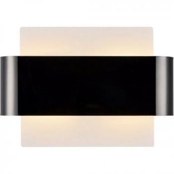 Aplique de pared Damo Chrome negro 2 bombillas 19cm con 2 luces G9, base blanca y banda central cromada negra