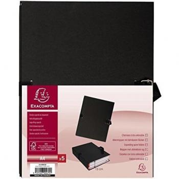 Exacompta 223065E - Pack de 5 carpetas, color negro