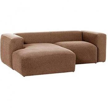 Kave Home - Sofá Blok 2 plazas chaise longue izquierda rosa 240 cm