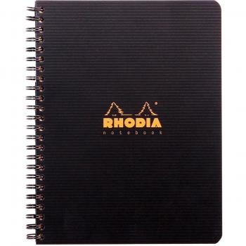 Notebook A5+ - Rhodia 119910C - Cuadrado (5x5mm) con margen y marco en la parte superior - Negro