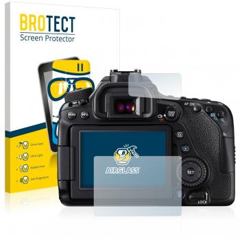 BROTECT Protector Pantalla Cristal Híbrido Compatible con Canon EOS 80D Protector Vidrio - [Dureza 9H, Anti-arañazos]