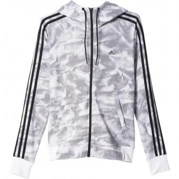 adidas Paperprint Hood - Sudadera para mujer, talla L, color blanco / negro