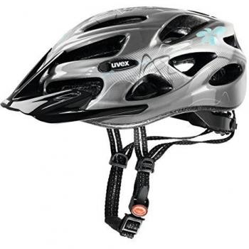 Uvex Onyx - Casco de ciclismo para mujer, color plata oscuro / azul claro, talla 52-57 cm