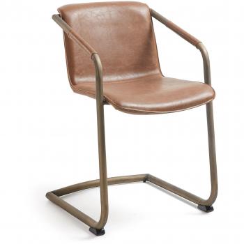 Kavehome Silla con brazos Tribe, marrón óxido