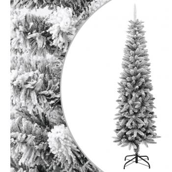 Flocked Slim Artificial Christmas Tree 210 cm PVC/PE
