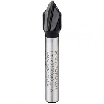 Fresa Ranuradora en V Bosch 1/4 Ø 9,5 mm L 12,4 mm G 45 mm 90° - 2608628631