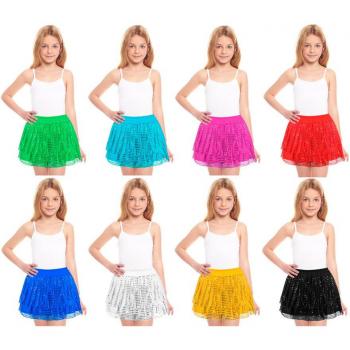 Falda de Lentejuelas para niña de 30 cm en varios colores