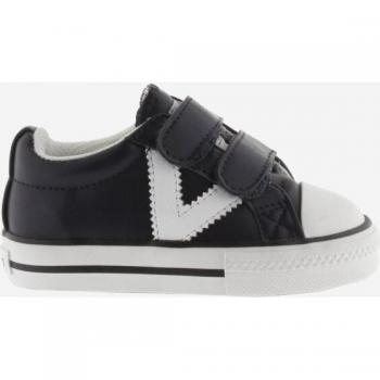 Zapatillas Victoria Tribu de efecto piel con logotipo en contraste y tiras adherentes para niños