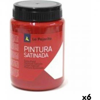 Témpera Escolar Satinada La Pajarita L-07 Vermilion 6 Piezas Rojo