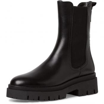 Elegant Black Leather Chelsea Boots for Women - Tamaris 25992