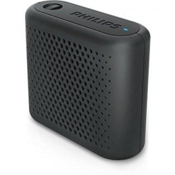 Philips Audio BT55B/00 - Mini Altavoz Bluetooth Inalámbrico Portatil, Compatible con Smartphones, iPhone, Android y Tablet, Negro