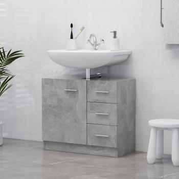 Armario para lavabo contrachapada gris hormigón 63x30x54 cm vidaXL