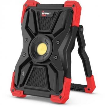 Luz de trabajo LED recargable PerfectPro L-100 con altavoz Bluetooth y USB-C