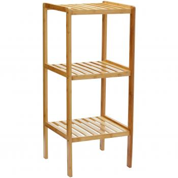 Relaxdays 10013496 - Estantería de bambú para baño con 3 niveles