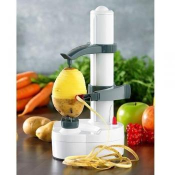Rosenstein & Söhne Pelador de patatas: Peladora eléctrica de frutas y verduras, hoja de acero inoxidable
