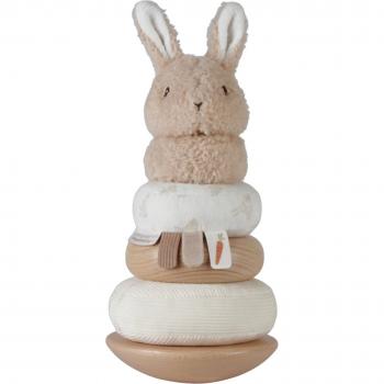 Anillos Apilables Balanceables Bunny Little Dutch - Torre de anillas apilables Baby Bunny - LITTLE DUTCH crudo, incluye anillos de diferentes tamaños y colores, diseño atractivo con temática de conejito, material seguro y duradero