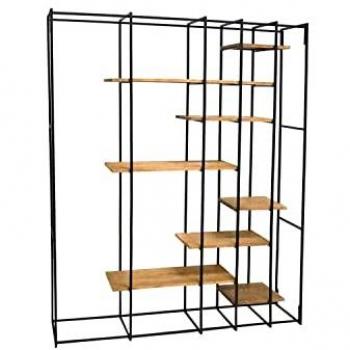 Estantería DKD Home Decor Negro Natural Metal Madera MDF 140 x 33 x 180 cm
