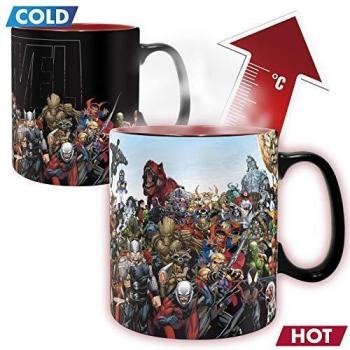 ABYstyle - Marvel - Taza Cambia Color con Calor - 460 ml - Héroes