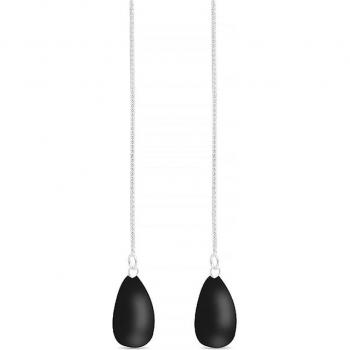 Pendientes Zoqoyi de plata de ley 925 con onix y acabado en baño de rodio